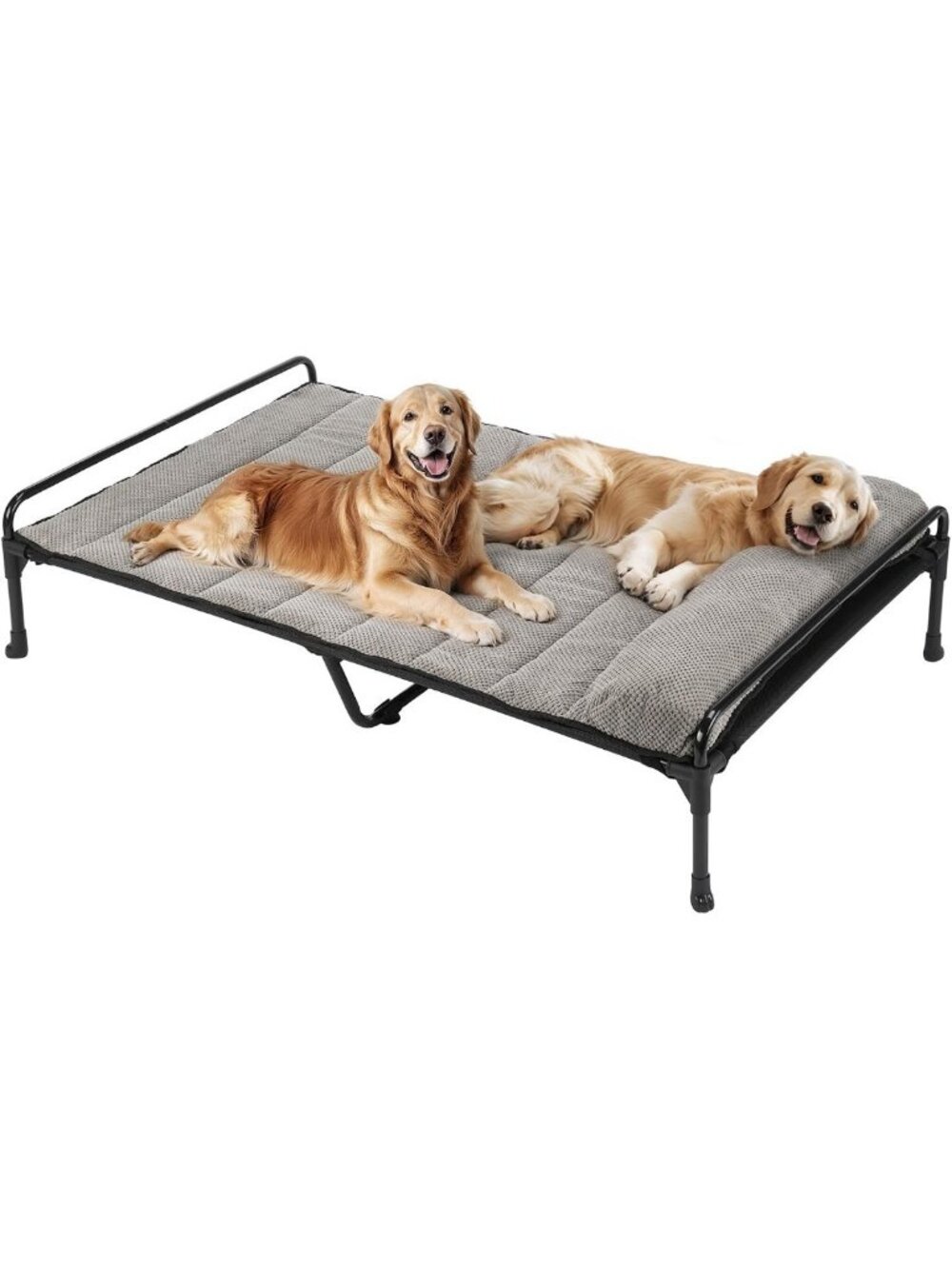 Elevated Dog Bed with Removable Bolster - Cooling Indoor/Outdoor Cot for Large